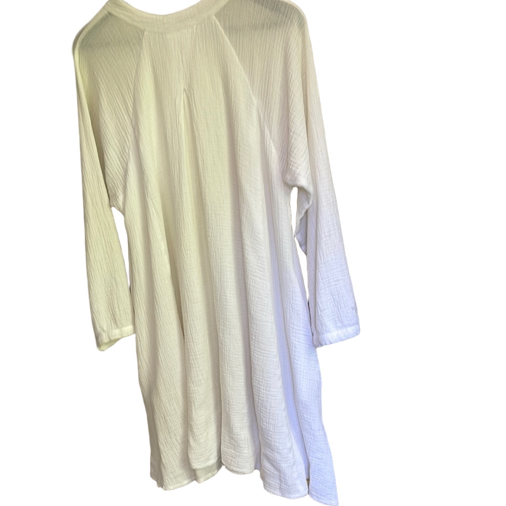 Myrah Penaloza Frieda Gown - White Cotton Gauze Lined Midi Dress - Picture 10 of 17